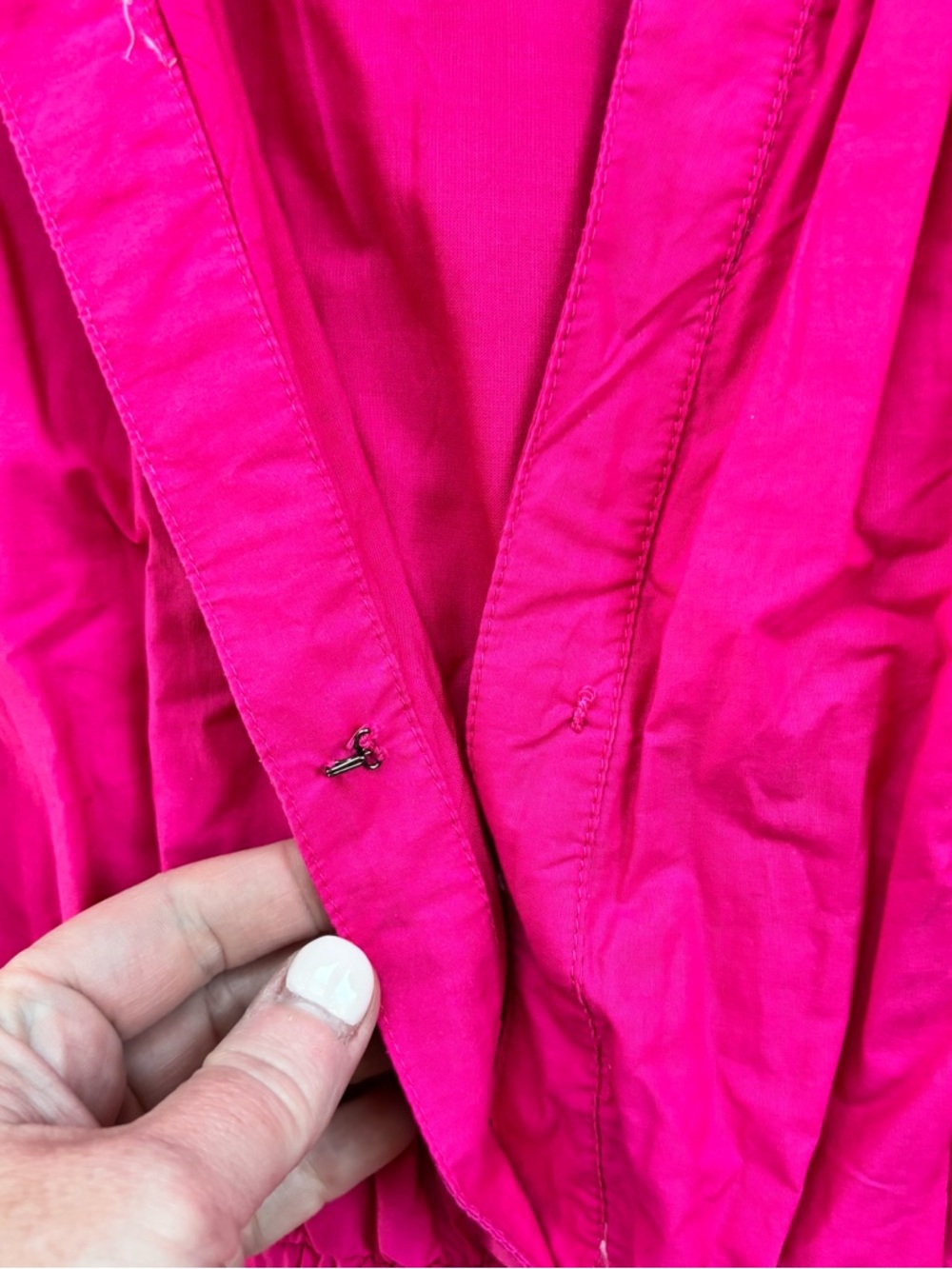 Anthropologie Somerset Eyelet Edition Hot Pink Dress with Gold Trim Maxi Dress - Picture 5 of 7